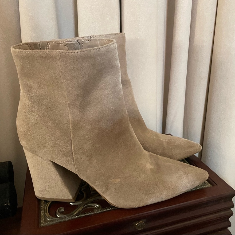 Target Tan Ankle Boots with Block Heel